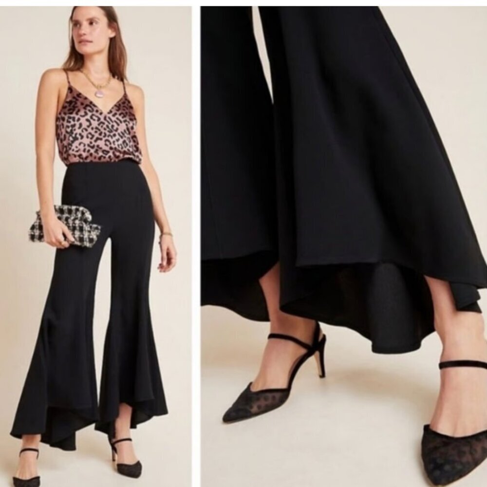 Anthropologie Zinnia Flare wide leg Trousers